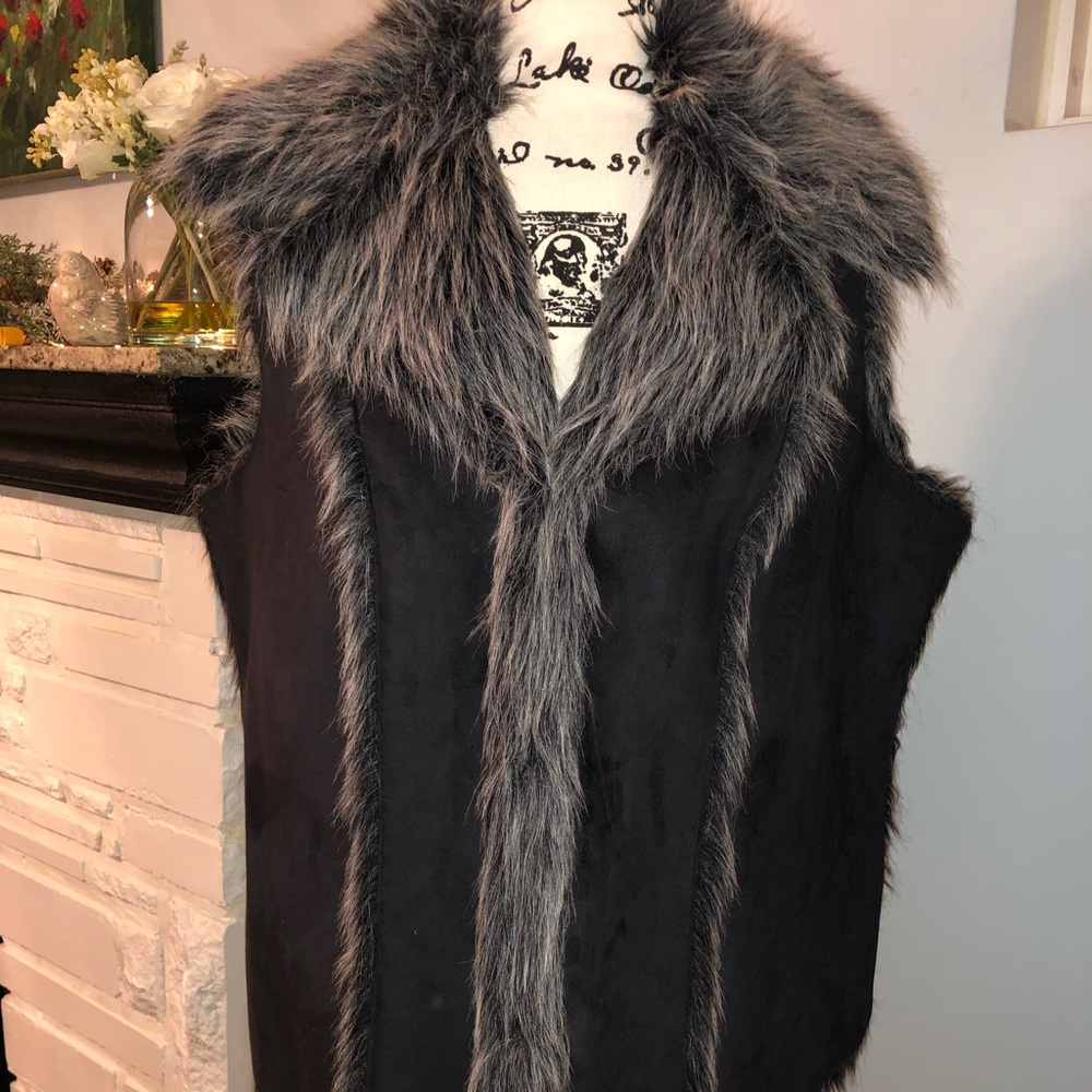 Faux Fur / Faux Leather Vest